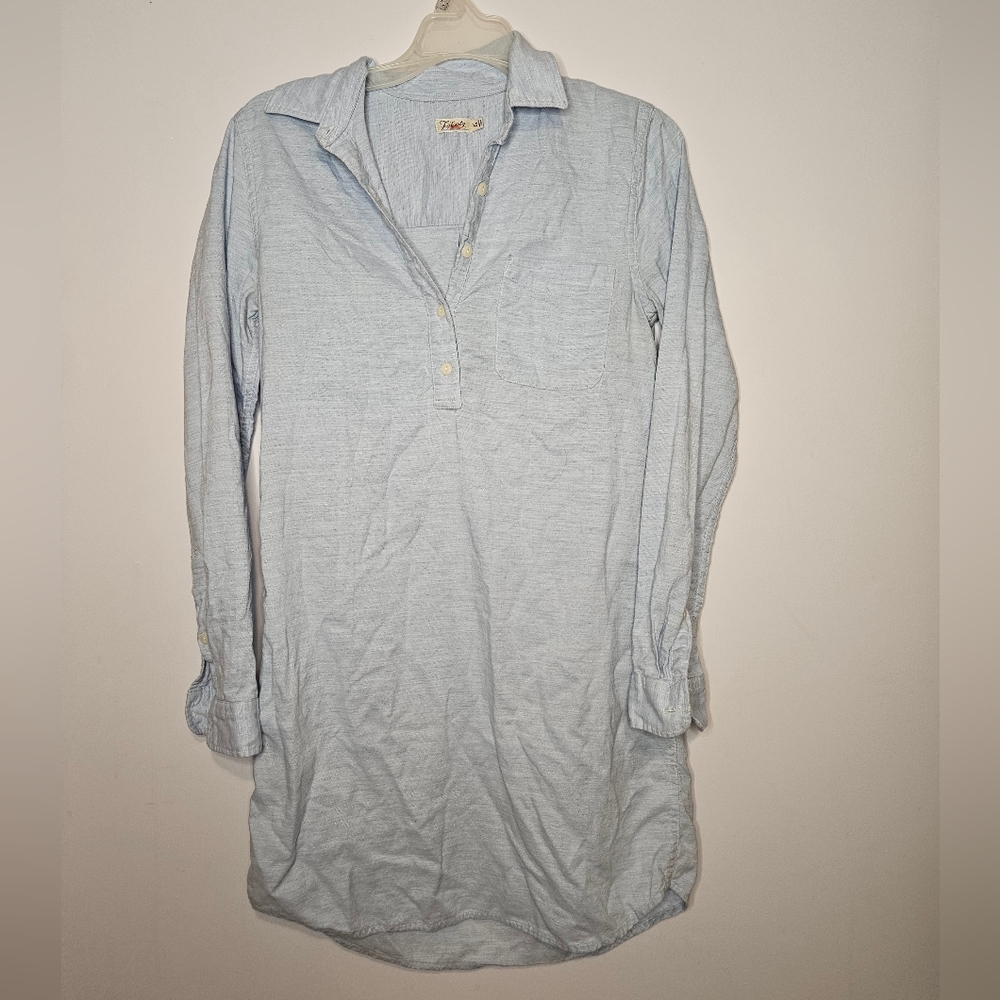 Faherty Sky Blue Long Sleeve Dress